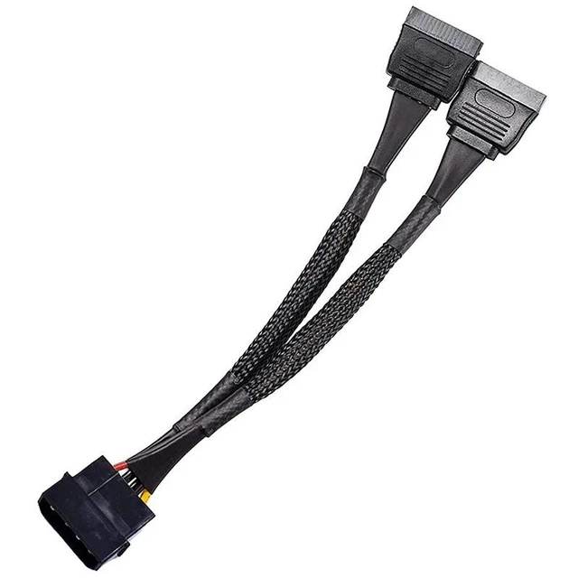 Alt view image 10 of 12 - 4 Pin Male IDE Molex to Dual 15Pin Female SATA Power Splitter Converter Adapter Cable Hard Drive HDD SSD Extension Cable