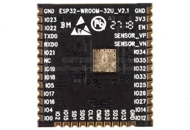 Alt view image 8 of 10 - ESP32-WROOM-32U, Universal Wi-Fi + Bluetooth + Bluetooth LE MCU Module(ESP32-WROOM-32U-N4)