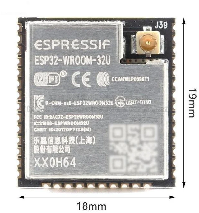 Alt view image 9 of 10 - ESP32-WROOM-32U, Universal Wi-Fi + Bluetooth + Bluetooth LE MCU Module(ESP32-WROOM-32U-N4)
