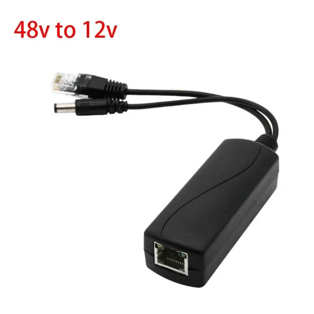 Alt view image 7 of 12 - 48V to 12V POE Splitter Connector Poe Power Adapter injector Switch for IP Camera Wifi Injector Cable Wall US/EU Plug power