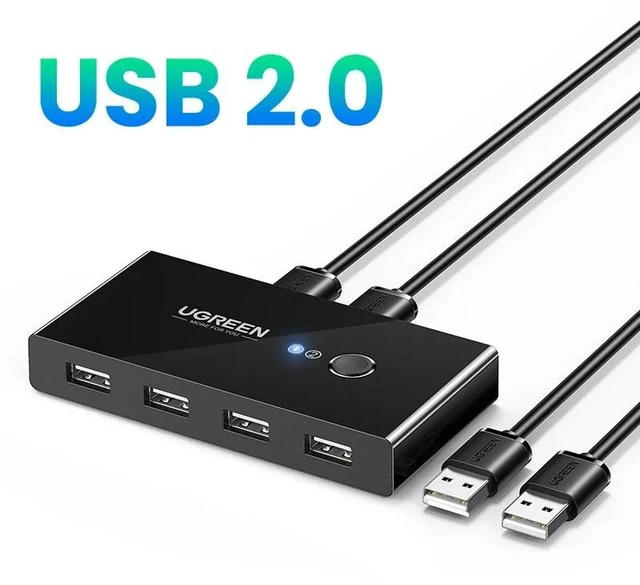 Alt view image 2 of 2 - USB KVM Switch USB 3.0 2.0 Switcher KVM Switch for Windows10 PC Keyboard Mouse Printer 2 PCs Sharing 4 Devices USB Switch(USB2.0)