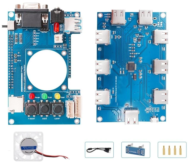 Alt view image 7 of 12 - For Mister FPGA IO Analog Board V6.1+USB Hub V2.1 Board+Fan for Terasic DE10-Nano Mister FPGA