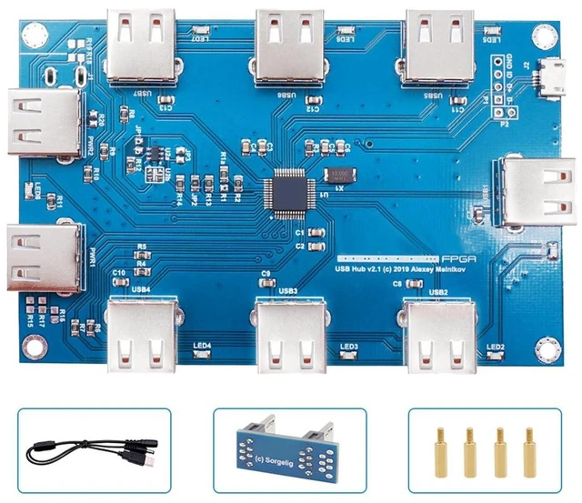 Alt view image 11 of 12 - For Mister FPGA IO Analog Board V6.1+USB Hub V2.1 Board+Fan for Terasic DE10-Nano Mister FPGA