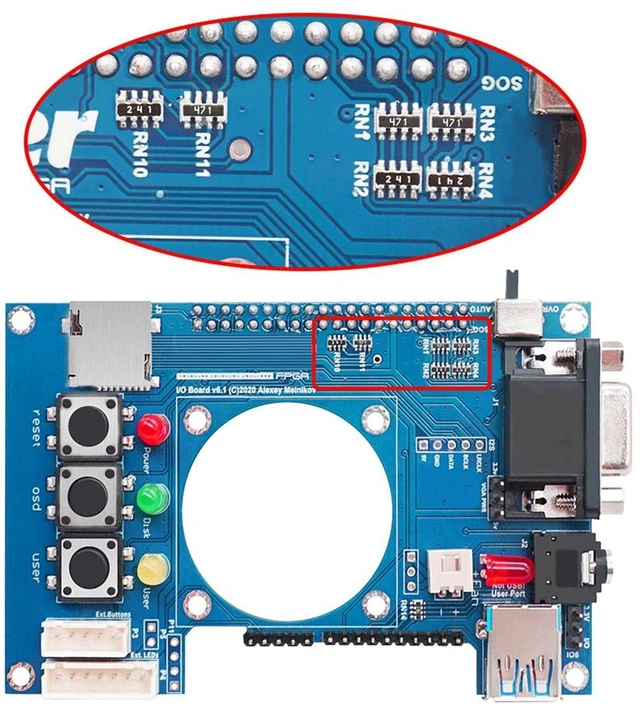 Alt view image 10 of 12 - For Mister FPGA IO Analog Board V6.1+USB Hub V2.1 Board+Fan for Terasic DE10-Nano Mister FPGA