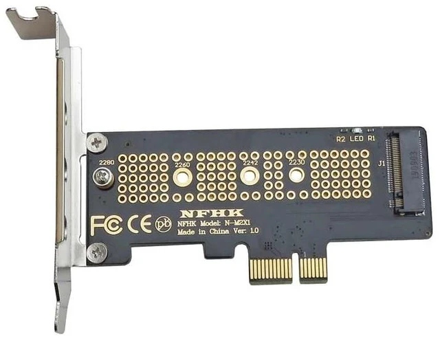 Alt view image 5 of 8 - NVMe PCIe M.2 NGFF SSD to PCIe x1 Adapter Card PCIe x1 to M.2 Card with Bracket PCI-E M.2 Adapter for 2230 2240 2260 2280 SSD M2