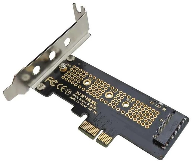 Alt view image 6 of 8 - NVMe PCIe M.2 NGFF SSD to PCIe x1 Adapter Card PCIe x1 to M.2 Card with Bracket PCI-E M.2 Adapter for 2230 2240 2260 2280 SSD M2