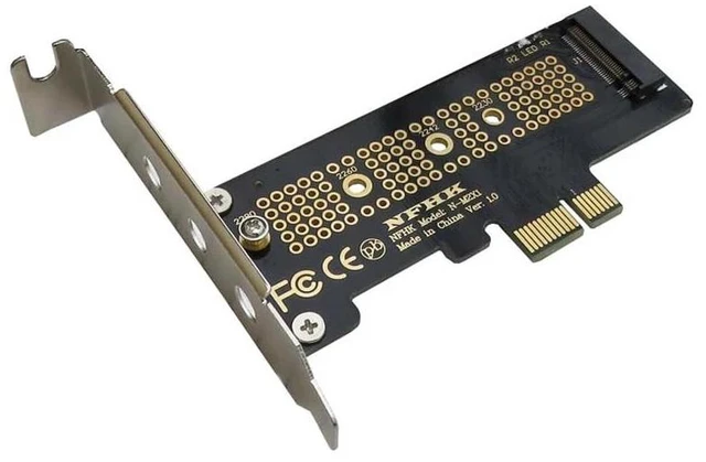 Alt view image 7 of 8 - NVMe PCIe M.2 NGFF SSD to PCIe x1 Adapter Card PCIe x1 to M.2 Card with Bracket PCI-E M.2 Adapter for 2230 2240 2260 2280 SSD M2