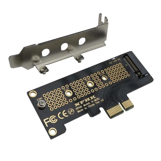 Alt view image 8 of 8 - NVMe PCIe M.2 NGFF SSD to PCIe x1 Adapter Card PCIe x1 to M.2 Card with Bracket PCI-E M.2 Adapter for 2230 2240 2260 2280 SSD M2
