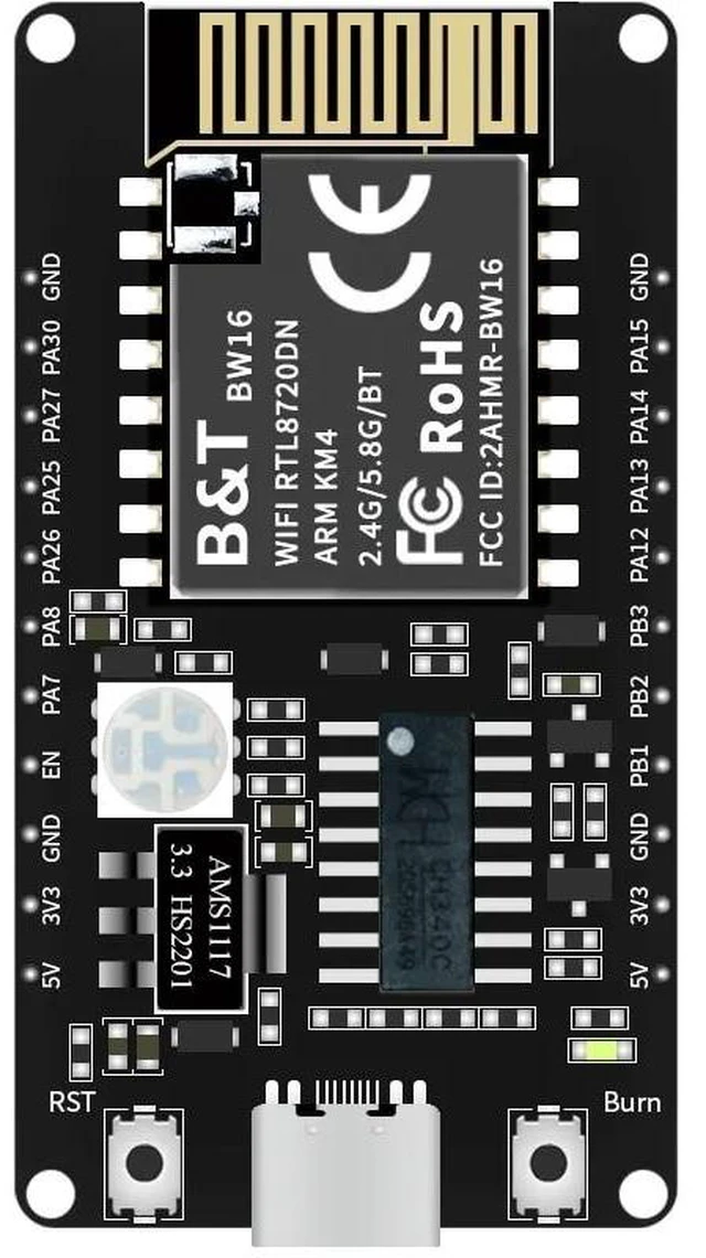 Alt view image 3 of 4 - BW16-Kit development board, low-power Bluetooth programmable module, RTL8720DN dual band WiFi, C-type interface