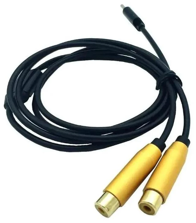 Alt view image 8 of 10 - Type-C to 2 RCA male /female audio jack Cable usb c cord for iPhone Sumsung Xiaomi Speaker Home Theater TV 0.8M