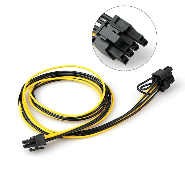Alt view image 10 of 10 - 70cm 6 Pin Male To 8 Pin Male Pci Express Power Adapter Cable For Graphics Video Card 6pin To 8pin Pci-E Power Cable