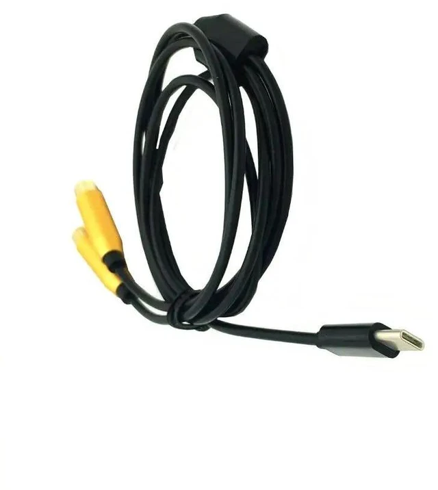 Alt view image 9 of 10 - Type-C to 2 RCA male /female audio jack Cable usb c cord for iPhone Sumsung Xiaomi Speaker Home Theater TV 0.8M
