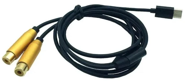 Alt view image 10 of 10 - Type-C to 2 RCA male /female audio jack Cable usb c cord for iPhone Sumsung Xiaomi Speaker Home Theater TV 0.8M