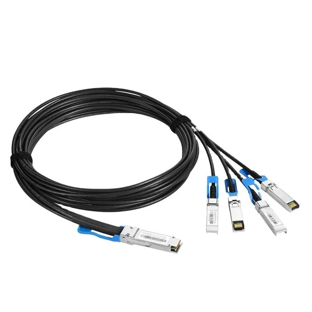 Alt view image 4 of 6 - 100Gbps QSFP28 To 4xSFP28 Breakout Cable High Speed DAC Fiber Cable