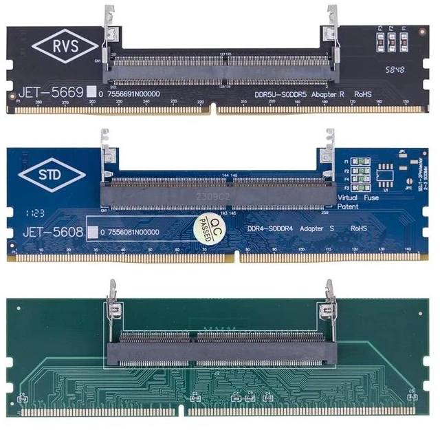 Alt view image 7 of 12 - :(DDR4 RAM Connector)
DDR3 DDR4 DDR5 to SO-DIMM Adapter Connectors Laptop RAM Memory DDR3/4/5 Sodimm to Dimm Riser 240pin 288pin DIMM Card for Desktop