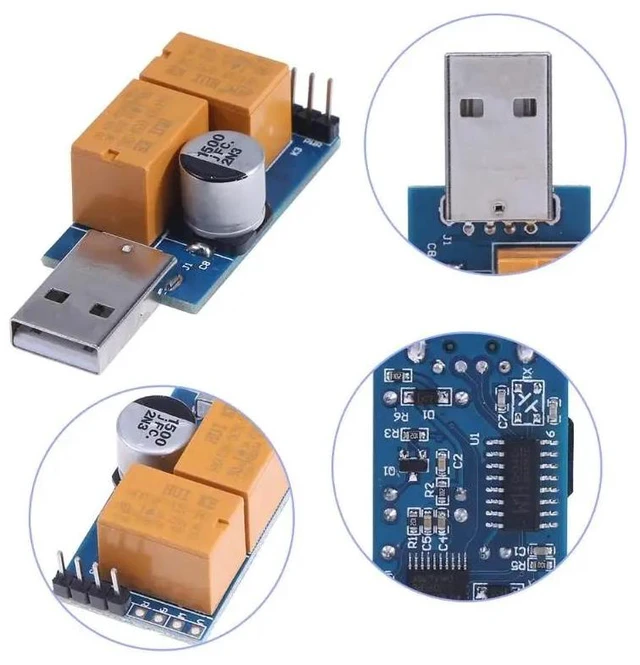 Alt view image 8 of 12 - USB WatchDog Card Double Relay 24H Blue Screen Unattended Automatic Restart For 24H PC Server Computer Gaming Mining Miner