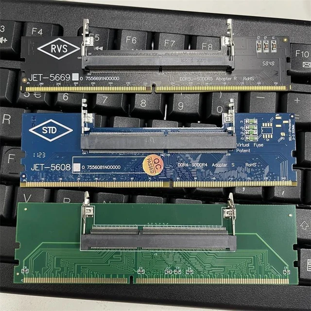Alt view image 11 of 12 - :(DDR4 RAM Connector)
DDR3 DDR4 DDR5 to SO-DIMM Adapter Connectors Laptop RAM Memory DDR3/4/5 Sodimm to Dimm Riser 240pin 288pin DIMM Card for Desktop