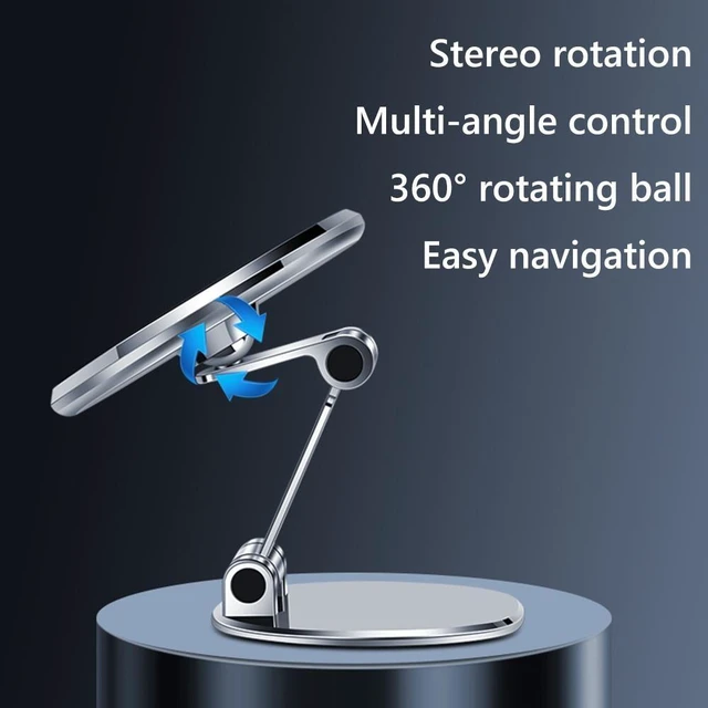 Alt view image 10 of 12 - Foldable Car Dashboard Windshield Adhesive Mount 360 Rotating Magnetic Cellphone Holder Stand for Phone(Silver)