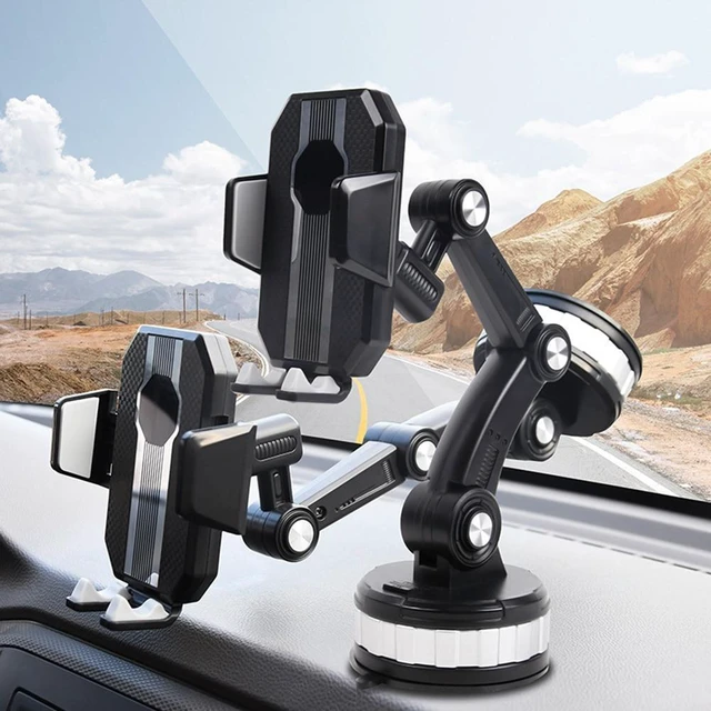 Alt view image 9 of 12 - Strong Suction Cup Car Phone Holder Center Console Smartphone Sucker Mount Universal Bracket Windscreen Adjustable Support