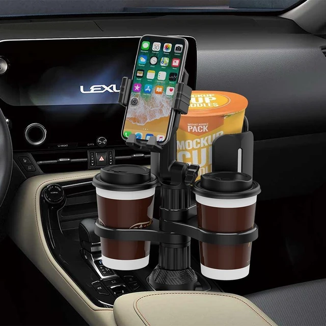 Alt view image 8 of 12 - 4 in 1 Car Cup Holder Expander with Cell Phone Holder Multifunction Car Drink Cup Bottle Holder 360 Rotating Car Cup Organizer(Green)