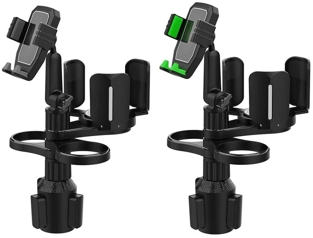 Alt view image 12 of 12 - 4 in 1 Car Cup Holder Expander with Cell Phone Holder Multifunction Car Drink Cup Bottle Holder 360 Rotating Car Cup Organizer(Green)