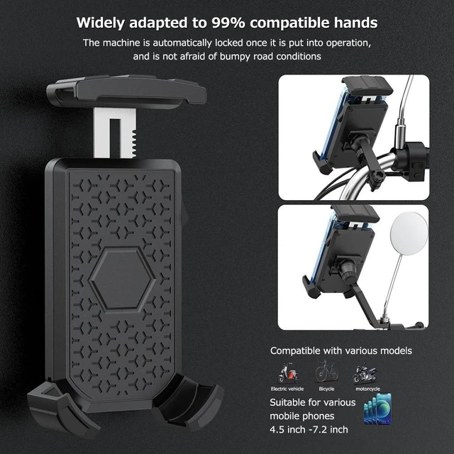 Alt view image 9 of 12 - Bicycle Phone Mount Bracket Adjustable Bike Handlebar Smartphone Holder Rack for Mobile Phone Portable Supplies