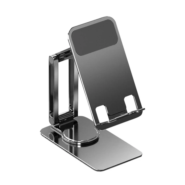 Alt view image 7 of 12 - Foldable Mobile Phone Stand Universal Handsfree Smartphone Holder Desk Bracket Adjustable Aluminium Alloy for Home Office(Telescopic Grey)