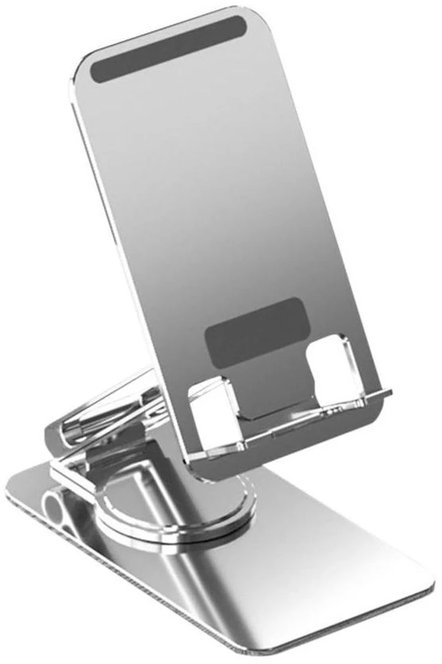 Alt view image 7 of 12 - Foldable Mobile Phone Stand Universal Handsfree Smartphone Holder Desk Bracket Adjustable Aluminium Alloy for Home Office(No Telescopic Silver)