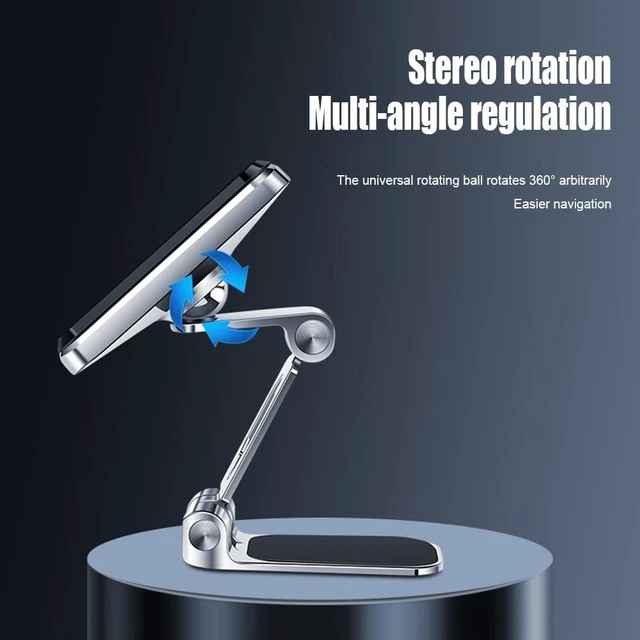 Alt view image 9 of 12 - Magnetic Car Phone Holder Double Fold 360 Rotatable GPS Mobile Phone Mount Car Cell Phone Support