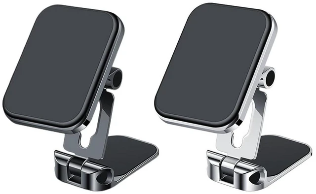 Alt view image 10 of 12 - Magnetic Car Phone Holder Double Fold 360 Rotatable GPS Mobile Phone Mount Car Cell Phone Support