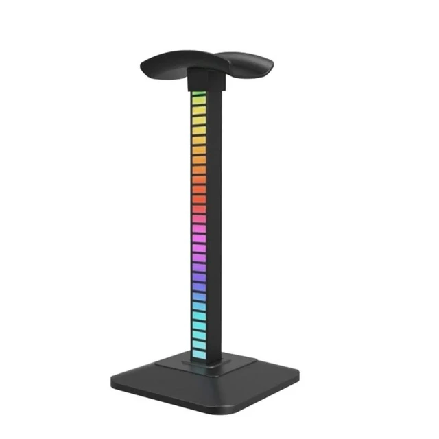 Alt view image 2 of 2 - RGB Headphone Stand with USB ypeC Input Desk Gaming Headset Holder Hanger Rack TypeC Fast Charge(Black)