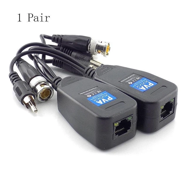 Alt view image 8 of 12 - 1 Pairs 3 in 1 Passive Power Video Balun Male BNC Connectors Converter Supply Passive Transceiver for CCTV HD Camera DVR L19
