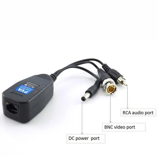 Alt view image 9 of 12 - 1 Pairs 3 in 1 Passive Power Video Balun Male BNC Connectors Converter Supply Passive Transceiver for CCTV HD Camera DVR L19