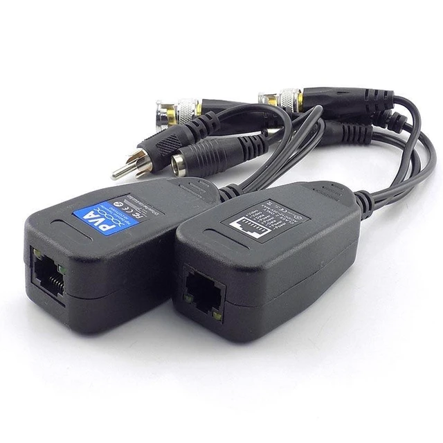 Alt view image 10 of 12 - 1 Pairs 3 in 1 Passive Power Video Balun Male BNC Connectors Converter Supply Passive Transceiver for CCTV HD Camera DVR L19