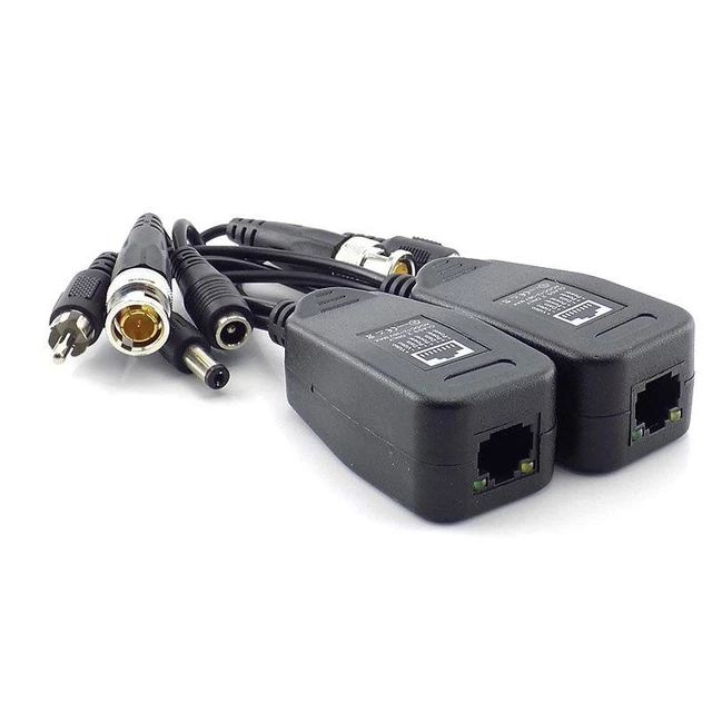 Alt view image 11 of 12 - 1 Pairs 3 in 1 Passive Power Video Balun Male BNC Connectors Converter Supply Passive Transceiver for CCTV HD Camera DVR L19