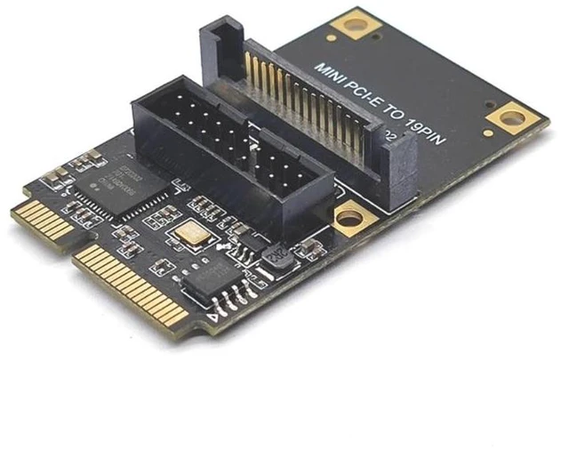 Alt view image 7 of 12 - MINI PCI-Express to 19pin USB3.0 Expansion Card Mini PCI-E to USB3.0 Adapter Riser Card 15pin Sata/4Pin Power(SATA)