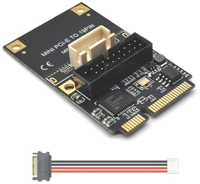 Alt view image 9 of 12 - MINI PCI-Express to 19pin USB3.0 Expansion Card Mini PCI-E to USB3.0 Adapter Riser Card 15pin Sata/4Pin Power(SATA)