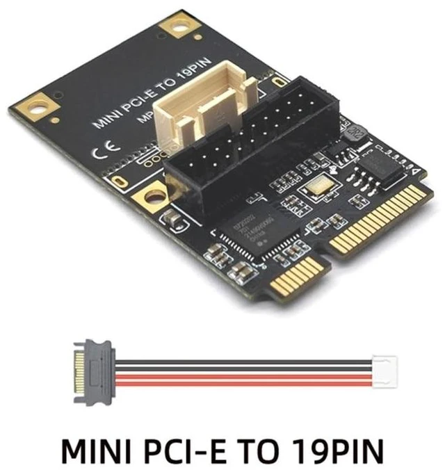 Alt view image 10 of 12 - MINI PCI-Express to 19pin USB3.0 Expansion Card Mini PCI-E to USB3.0 Adapter Riser Card 15pin Sata/4Pin Power(SATA)