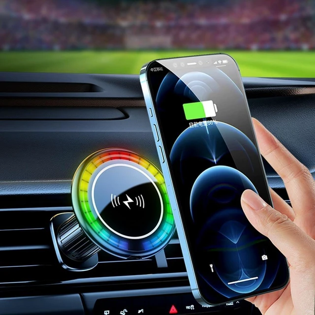 Alt view image 9 of 12 - 15W High Power Phone Holder Charging Stand Aluminium Alloy Car Charger Mobile Phone Support Cellphone Car Holder(Hook)