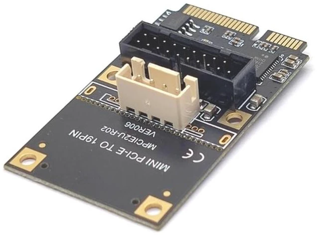 Alt view image 12 of 12 - MINI PCI-Express to 19pin USB3.0 Expansion Card Mini PCI-E to USB3.0 Adapter Riser Card 15pin Sata/4Pin Power(SATA)
