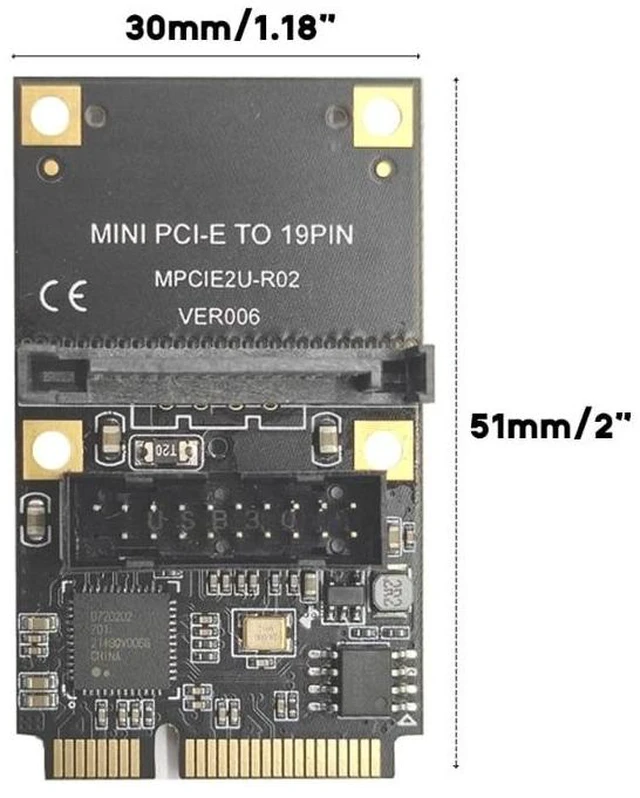 Alt view image 11 of 12 - MINI PCI-Express to 19pin USB3.0 Expansion Card Mini PCI-E to USB3.0 Adapter Riser Card 15pin Sata/4Pin Power(SATA)
