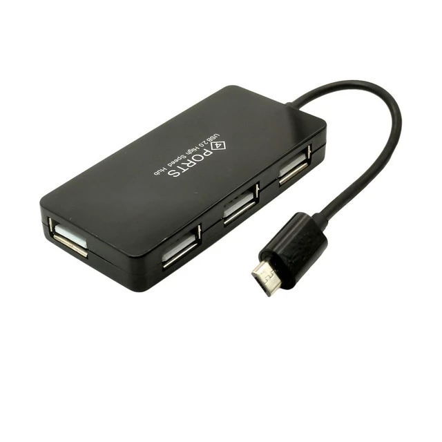 Alt view image 5 of 8 - Micro USB OTG 4 Port HUB Adapter Cable For Smartphone Tablet High Speed Black)