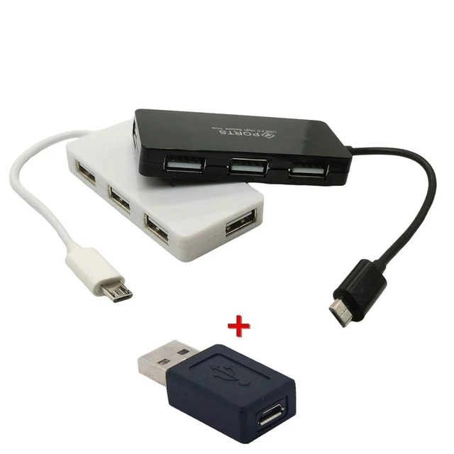 Alt view image 7 of 8 - Micro USB OTG 4 Port HUB Adapter Cable For Smartphone Tablet High Speed Black)