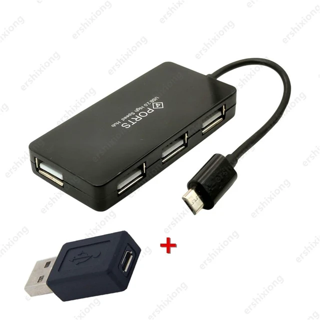 Alt view image 8 of 8 - Micro USB OTG 4 Port HUB Adapter Cable For Smartphone Tablet High Speed Black)