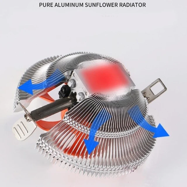 Alt view image 8 of 12 - CPU Fan Desktop Computer PC LED Cooler Aluminum Heatsink CPU Cooling Radiator for LGA 775 1150 1155 1156 1366 2011