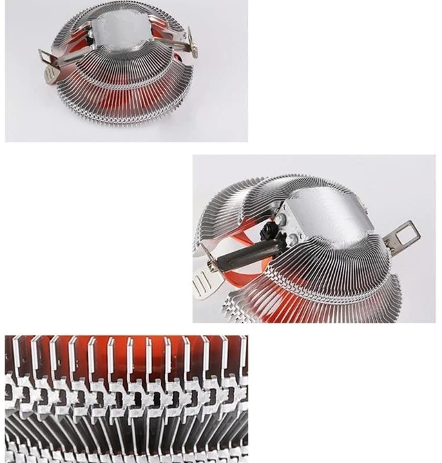 Alt view image 9 of 12 - CPU Fan Desktop Computer PC LED Cooler Aluminum Heatsink CPU Cooling Radiator for LGA 775 1150 1155 1156 1366 2011