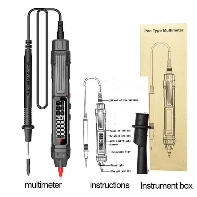 Alt view image 2 of 2 - Smart Digital Multimeter Non Contact Voltage Detector Pen Auto Range Resistance NCV High Precision Multimetro Voltmeter Tester(TS20A Crocodile Clip)