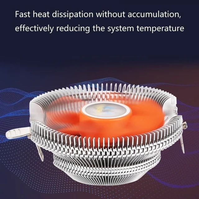 Alt view image 10 of 12 - CPU Fan Desktop Computer PC LED Cooler Aluminum Heatsink CPU Cooling Radiator for LGA 775 1150 1155 1156 1366 2011