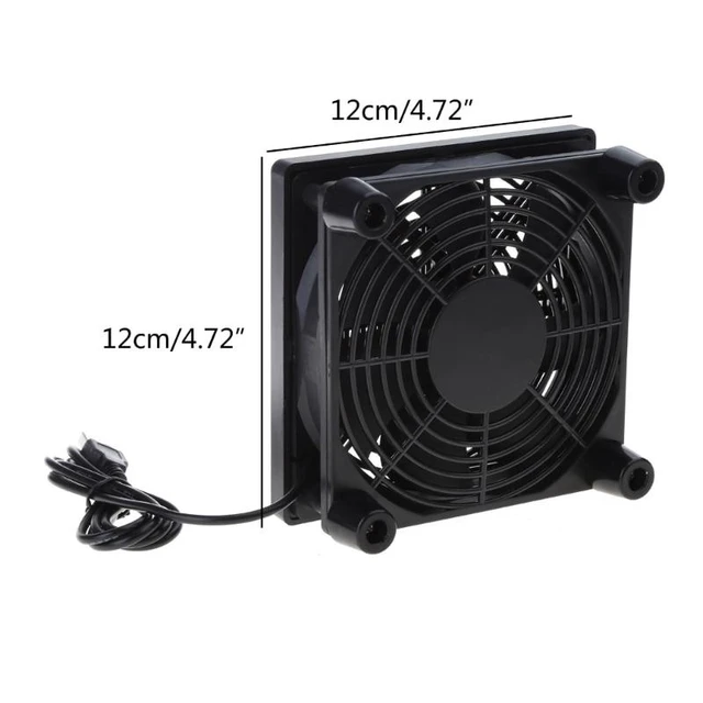 Alt view image 12 of 12 - 120mm 5V USB Powered Fan Cooling for Router Modem TV Box Router Cooling Case Fan for Cooling Various Electronics Device