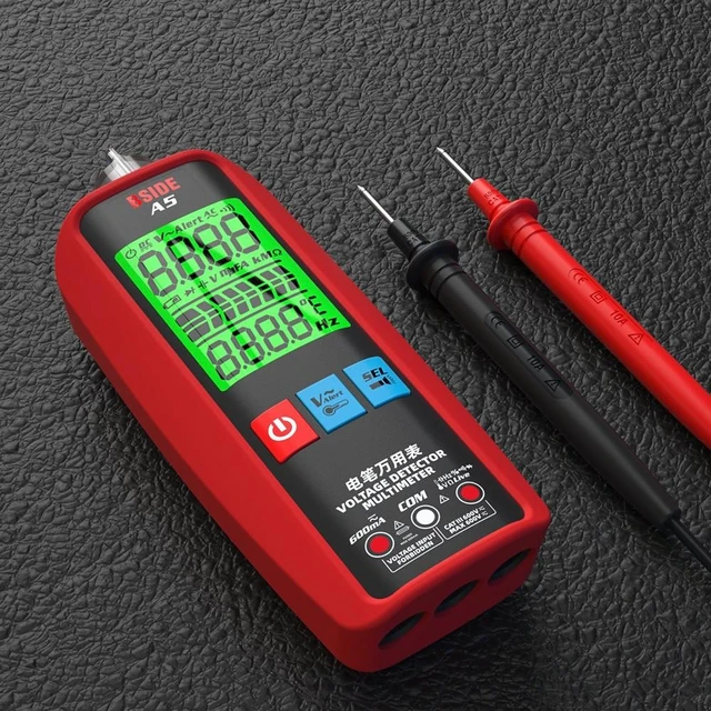 Alt view image 8 of 12 - A5 Professional LCD Multimeter Esr Meter Voltage Detector Pen Ammeter Ohm Hz Capacitance Tester Continuity Beep Function